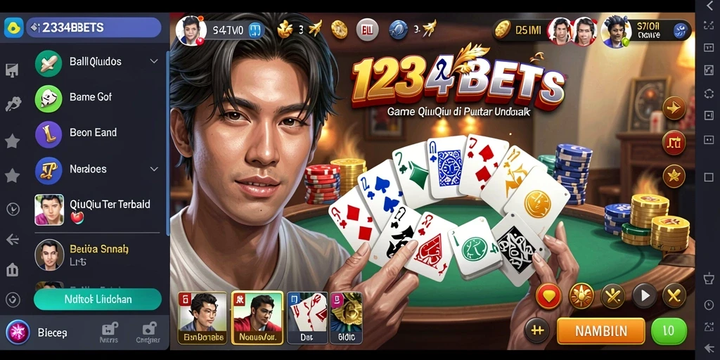Tampilan menarik gameplay QiuQiu di 1234BETS.