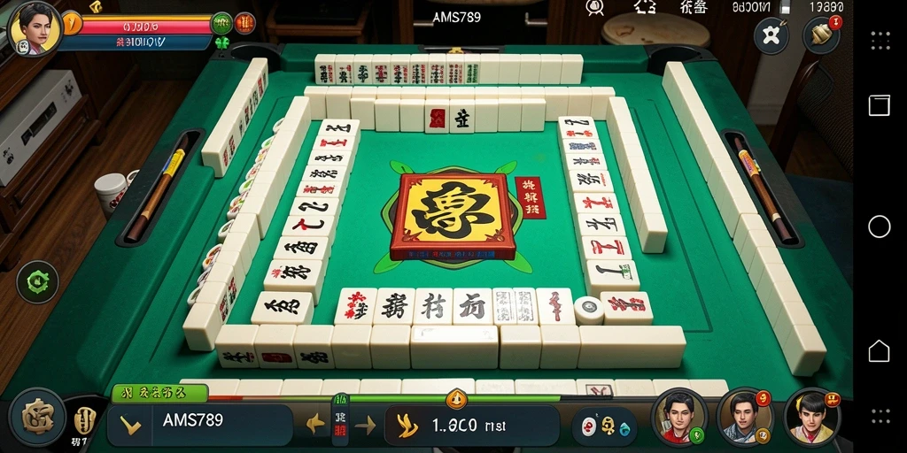 Tampilan gameplay seru dalam AMS789 dengan desain Mahjong yang menarik.