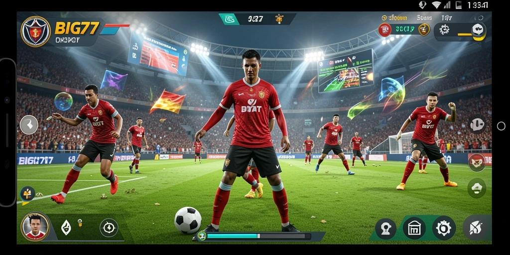 Tangkapan layar gameplay BIG77 menampilkan aksi olahraga yang mendebarkan.