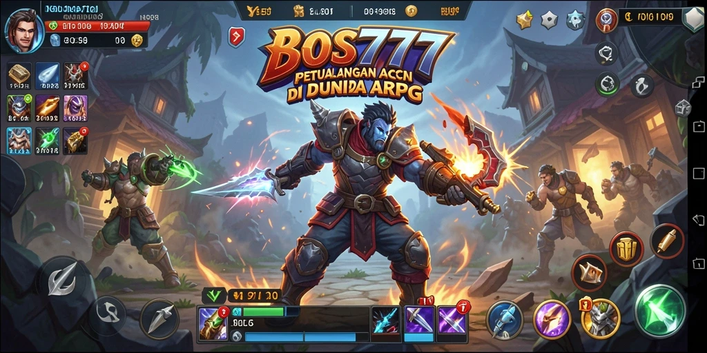 Screenshot menunjukkan aksi seru dalam gameplay ARPG BOS777.