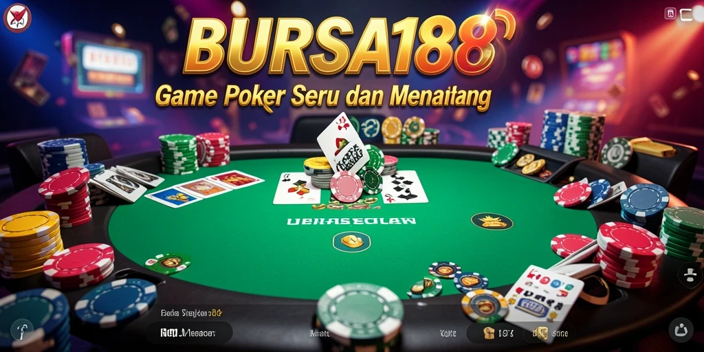 Tampilan seru gameplay Poker BURSA188 yang penuh aksi.