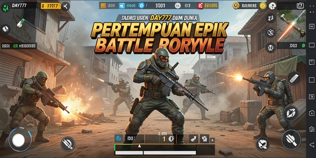 Tampilan seru dari gameplay Battle Royale di DAY777.