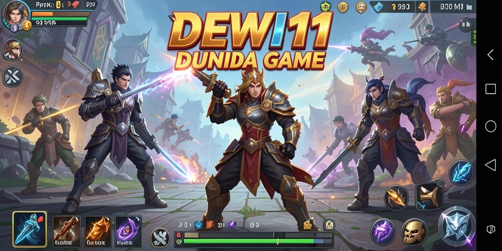 Tampilan gameplay DEWI11 yang penuh aksi dan karakter bertarung yang menawan.