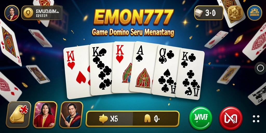 Tampilan seru gameplay Domino EMON777 dalam aksi.