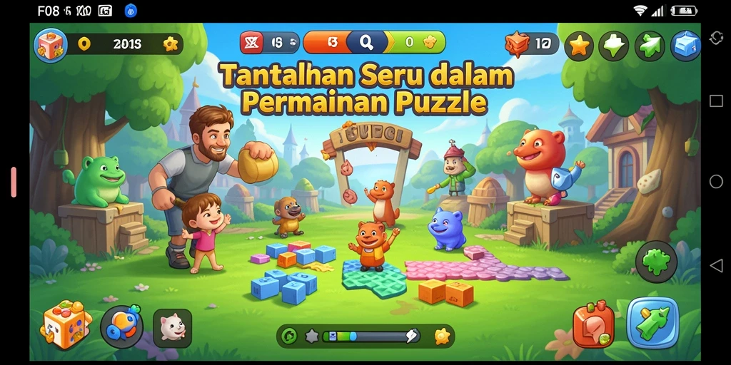 Tampilan menarik dari gameplay F08 yang penuh teka-teki.