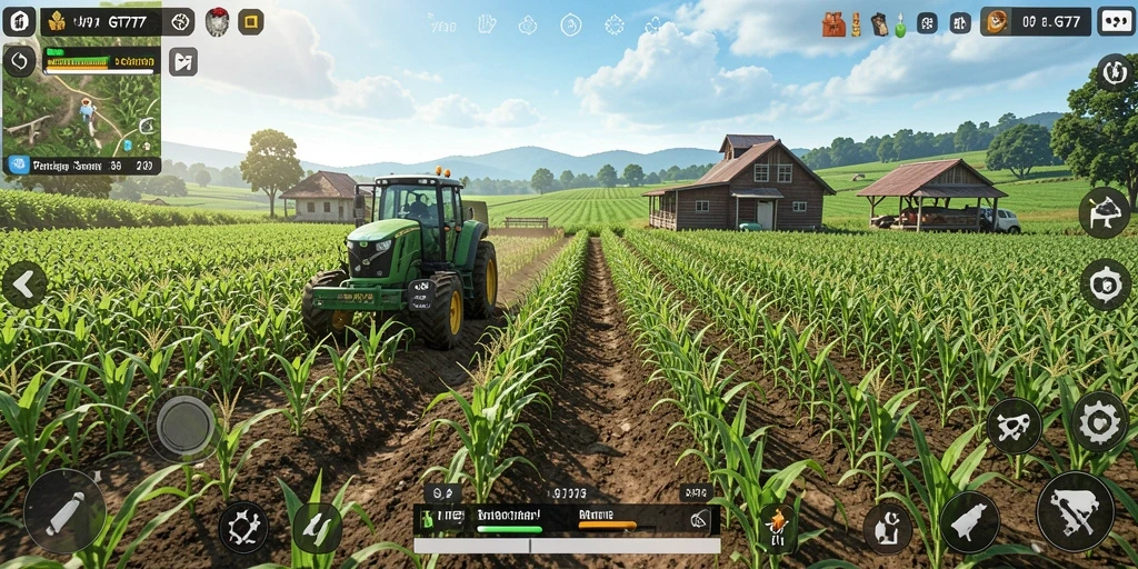 Screenshot gameplay GT777 menampilkan aktivitas bertani yang seru dan interaktif.