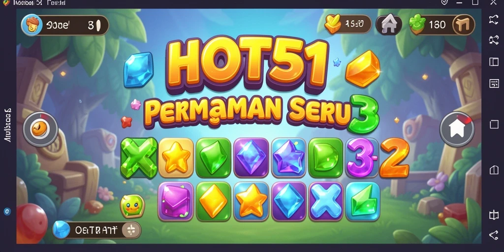 Tampilan gameplay seru HOT51 dengan elemen Match-3 yang menantang.