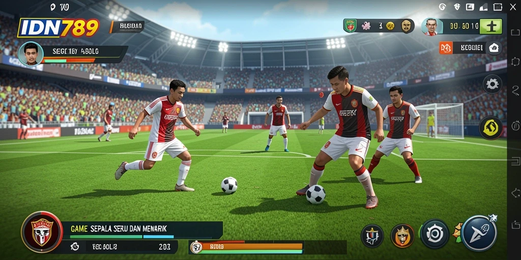 Tampilan gameplay menarik dari IDN789 game sepak bola.