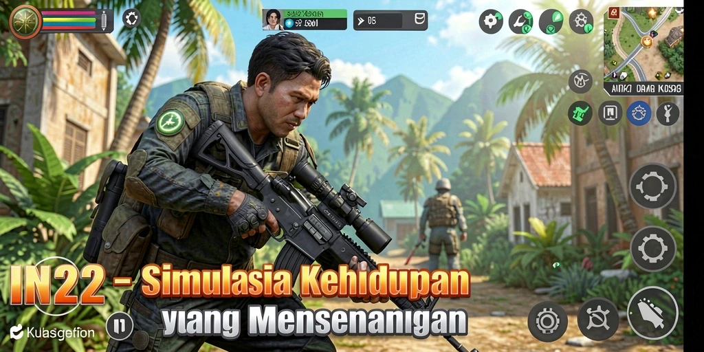 Gameplay IN22 yang imersif dan interaktif dalam simulasi kehidupan.