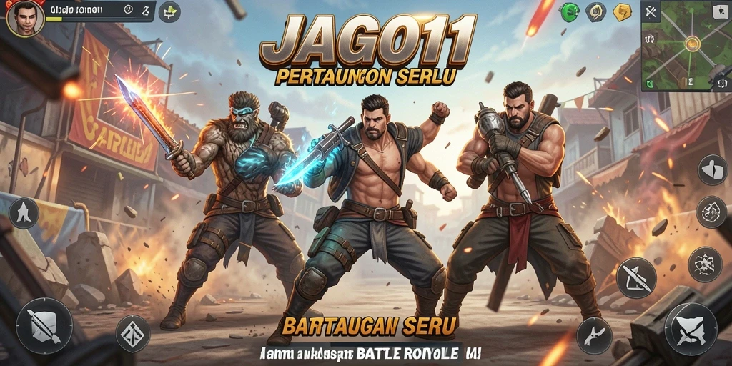 Tampilan gameplay JAGO11 yang menegangkan dalam arena Battle Royale.