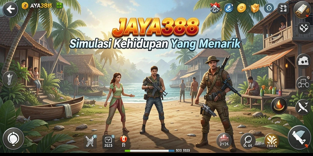 Screenshot menunjukkan gameplay simulasi kehidupan yang realistis di JAYA388.