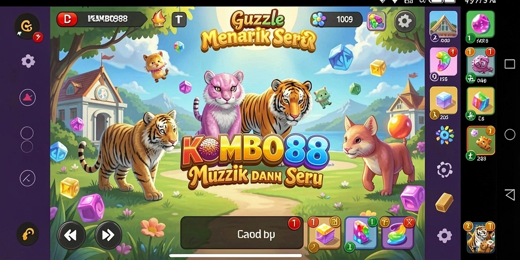 Screenshot gameplay KOMBO88 menampilkan tantangan Puzzle yang menarik.