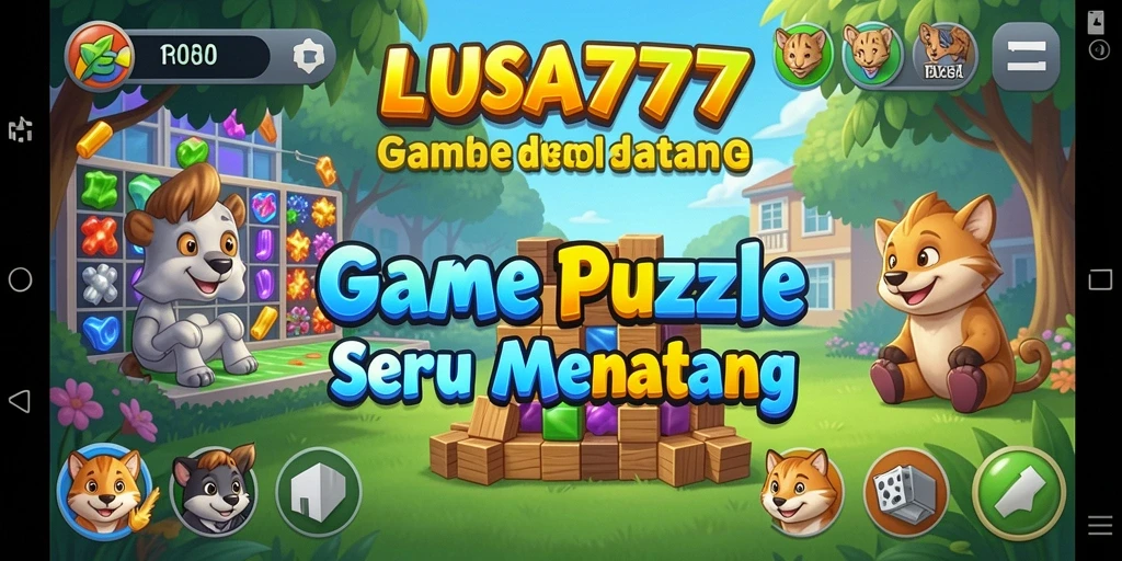 Tampilan gameplay LUSA777 yang menarik dan penuh tantangan puzzle.