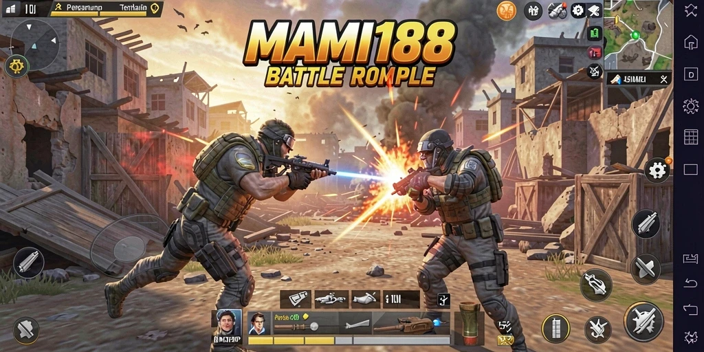 Screenshot MAMI188 menampilkan intensitas pertarungan dalam Battle Royale.