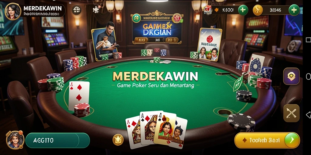 Screenshot gameplay Poker yang menampilkan suasana permainan