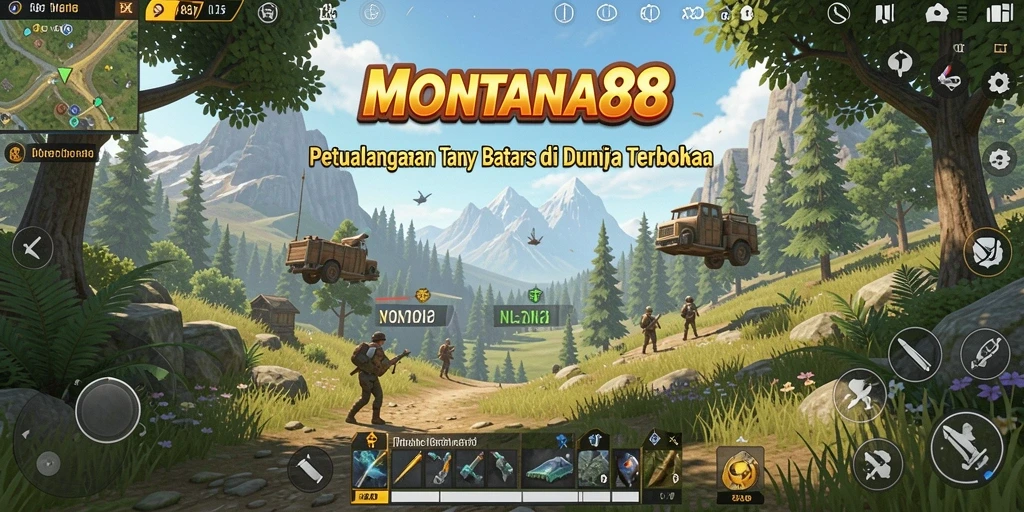 Screenshot gameplay MONTANA88 menampilkan petualangan di dunia terbuka yang menawan.