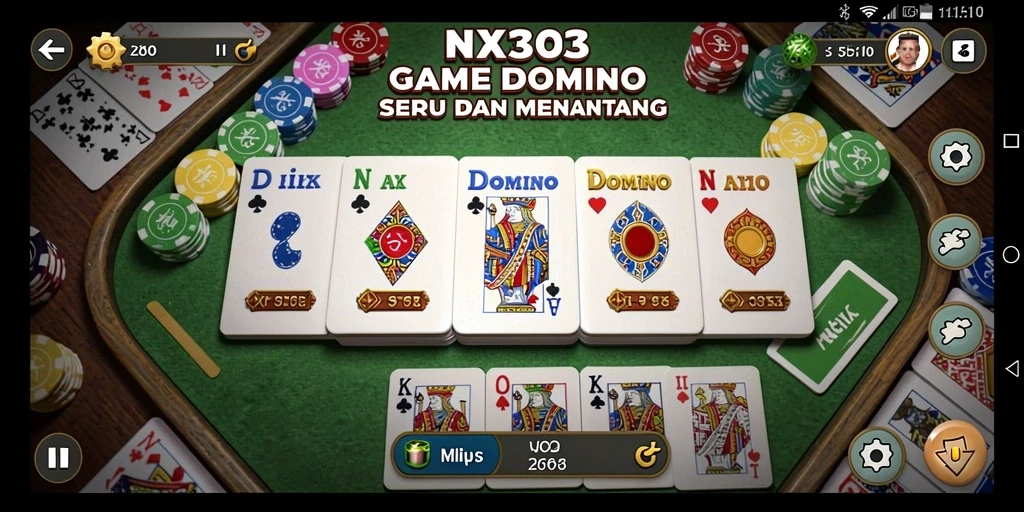 Tampilan gameplay Domino yang seru dan interaktif di NX303.