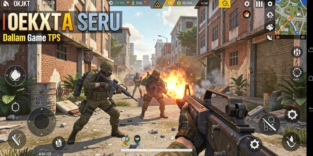 Tampilan gameplay seru dalam pertempuran TPS OKJKT.