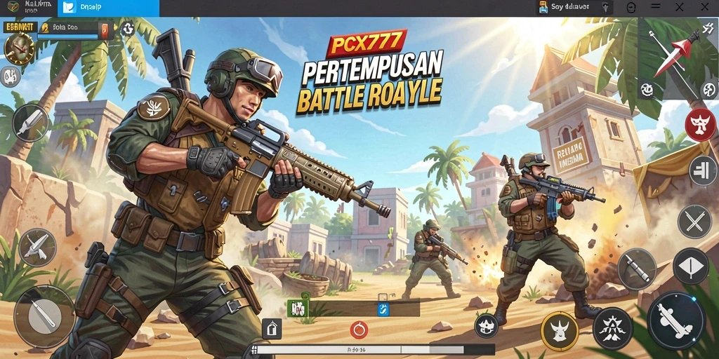 Tangkapan layar menunjukkan aksi mendebarkan dalam PCX777 Battle Royale.