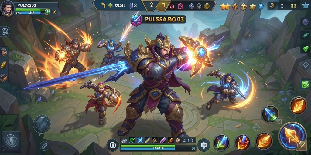 Gameplay seru di PULSA303 dengan pertarungan tim yang intens.