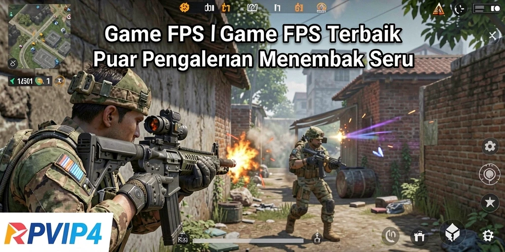 Screenshot RPVIP4 menampilkan aksi permainan FPS yang mendebarkan.