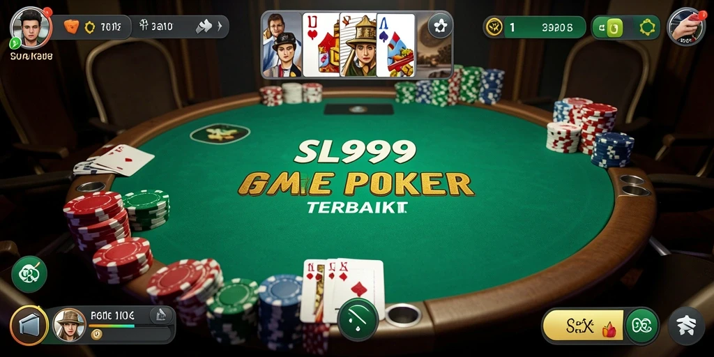 Screenshot SL999 menampilkan aksi penuh ketegangan dalam permainan Poker.