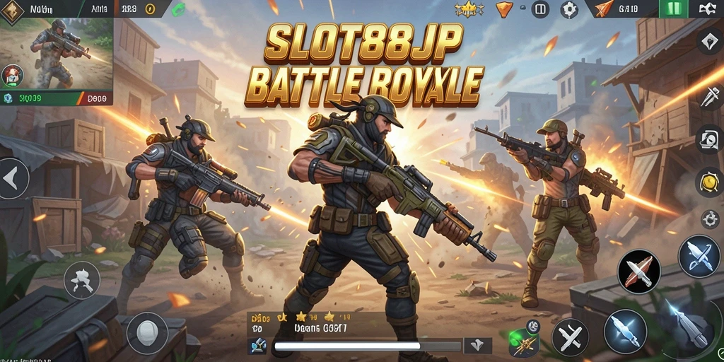 Gameplay aksi intens di arena pertarungan SLOT88JP.