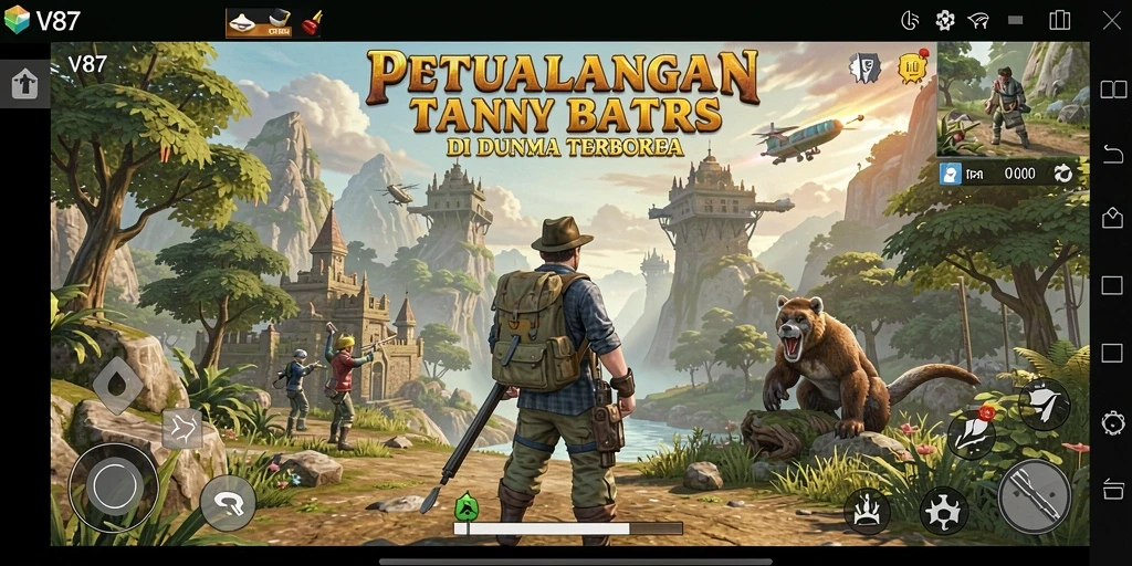 Screenshot V87 menampilkan gameplay seru di dunia Open World.