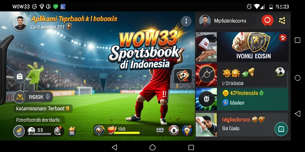 Tampilan gameplay seru dan interaktif dari aplikasi WOW33 Sportsbook.